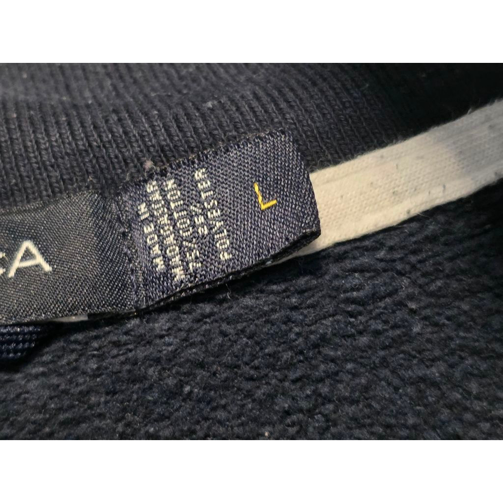Men's Nautica Navy White Plaid 1/4 Zip Sweatshirt L - Picture 6 of 7